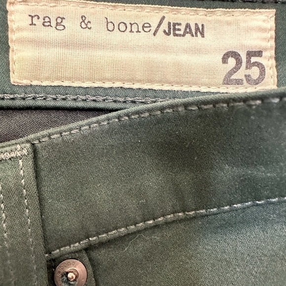 Rag & Bone Legging Faux Front Pockets  Black w/ Greenish Hue Size 25 - Picture 5 of 11